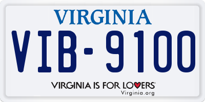 VA license plate VIB9100