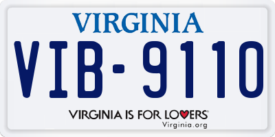 VA license plate VIB9110