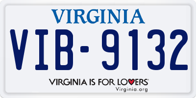 VA license plate VIB9132