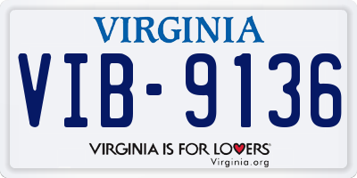 VA license plate VIB9136