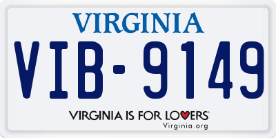VA license plate VIB9149