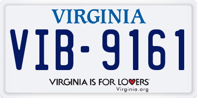 VA license plate VIB9161