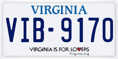VA license plate VIB9170