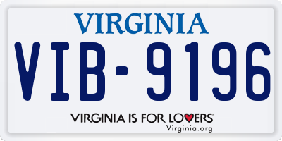 VA license plate VIB9196