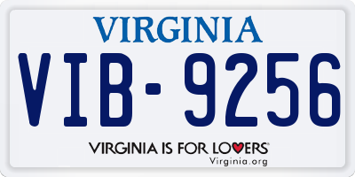 VA license plate VIB9256