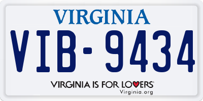 VA license plate VIB9434