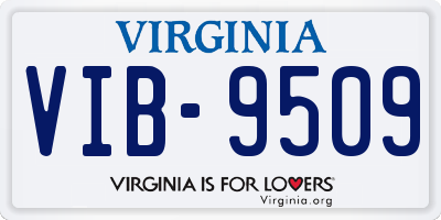 VA license plate VIB9509