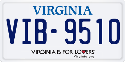 VA license plate VIB9510