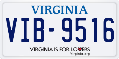 VA license plate VIB9516