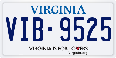 VA license plate VIB9525