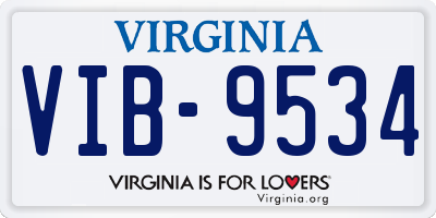 VA license plate VIB9534