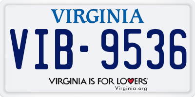 VA license plate VIB9536