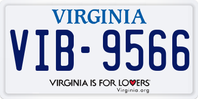VA license plate VIB9566