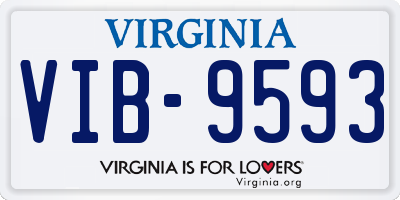 VA license plate VIB9593