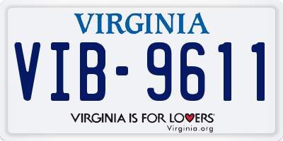 VA license plate VIB9611
