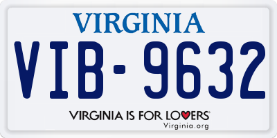 VA license plate VIB9632