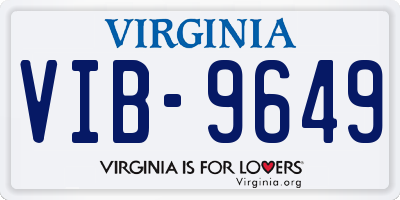 VA license plate VIB9649