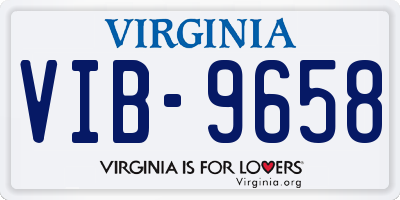 VA license plate VIB9658