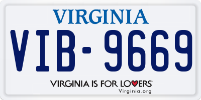 VA license plate VIB9669