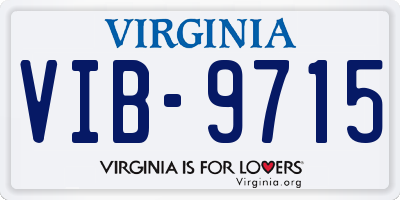 VA license plate VIB9715