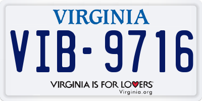 VA license plate VIB9716