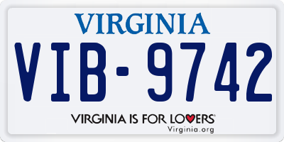 VA license plate VIB9742