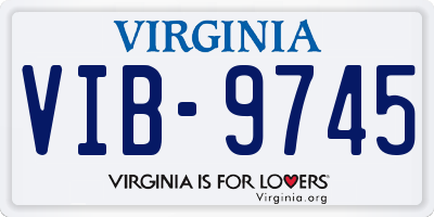 VA license plate VIB9745