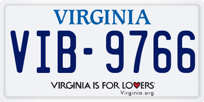 VA license plate VIB9766