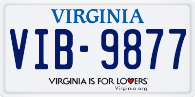 VA license plate VIB9877