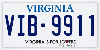 VA license plate VIB9911