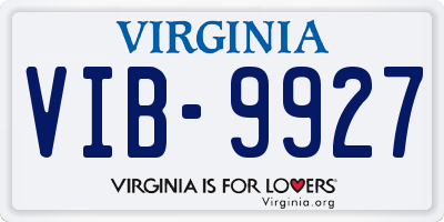 VA license plate VIB9927