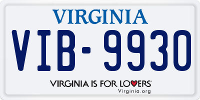 VA license plate VIB9930