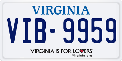 VA license plate VIB9959