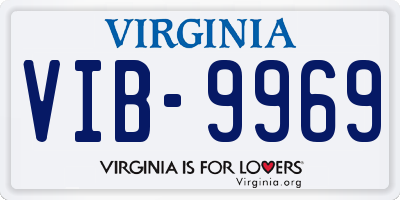 VA license plate VIB9969