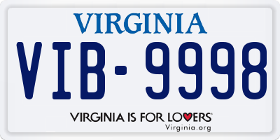 VA license plate VIB9998