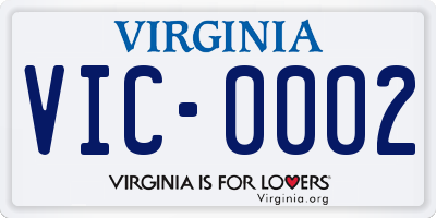 VA license plate VIC0002