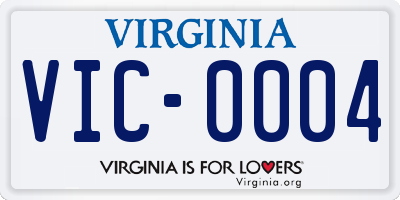 VA license plate VIC0004