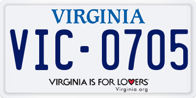 VA license plate VIC0705