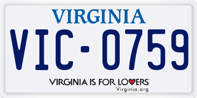 VA license plate VIC0759