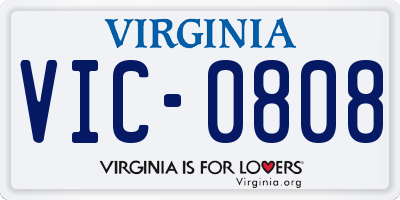 VA license plate VIC0808