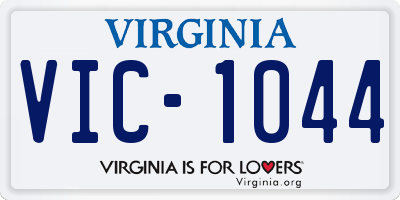 VA license plate VIC1044