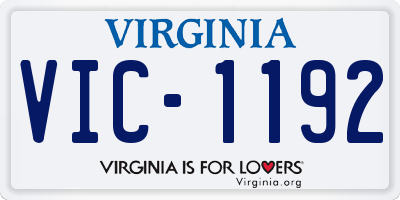 VA license plate VIC1192