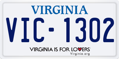 VA license plate VIC1302