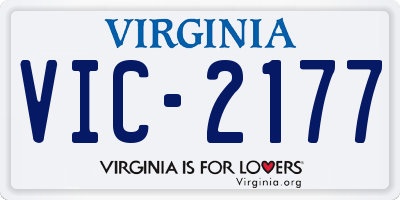 VA license plate VIC2177
