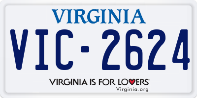 VA license plate VIC2624