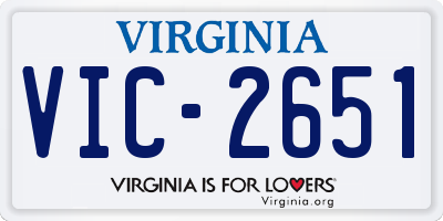 VA license plate VIC2651