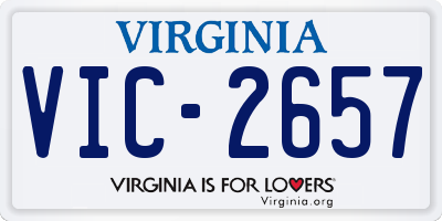 VA license plate VIC2657