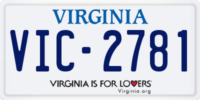 VA license plate VIC2781