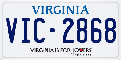VA license plate VIC2868