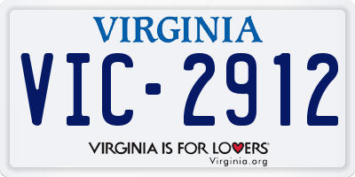 VA license plate VIC2912